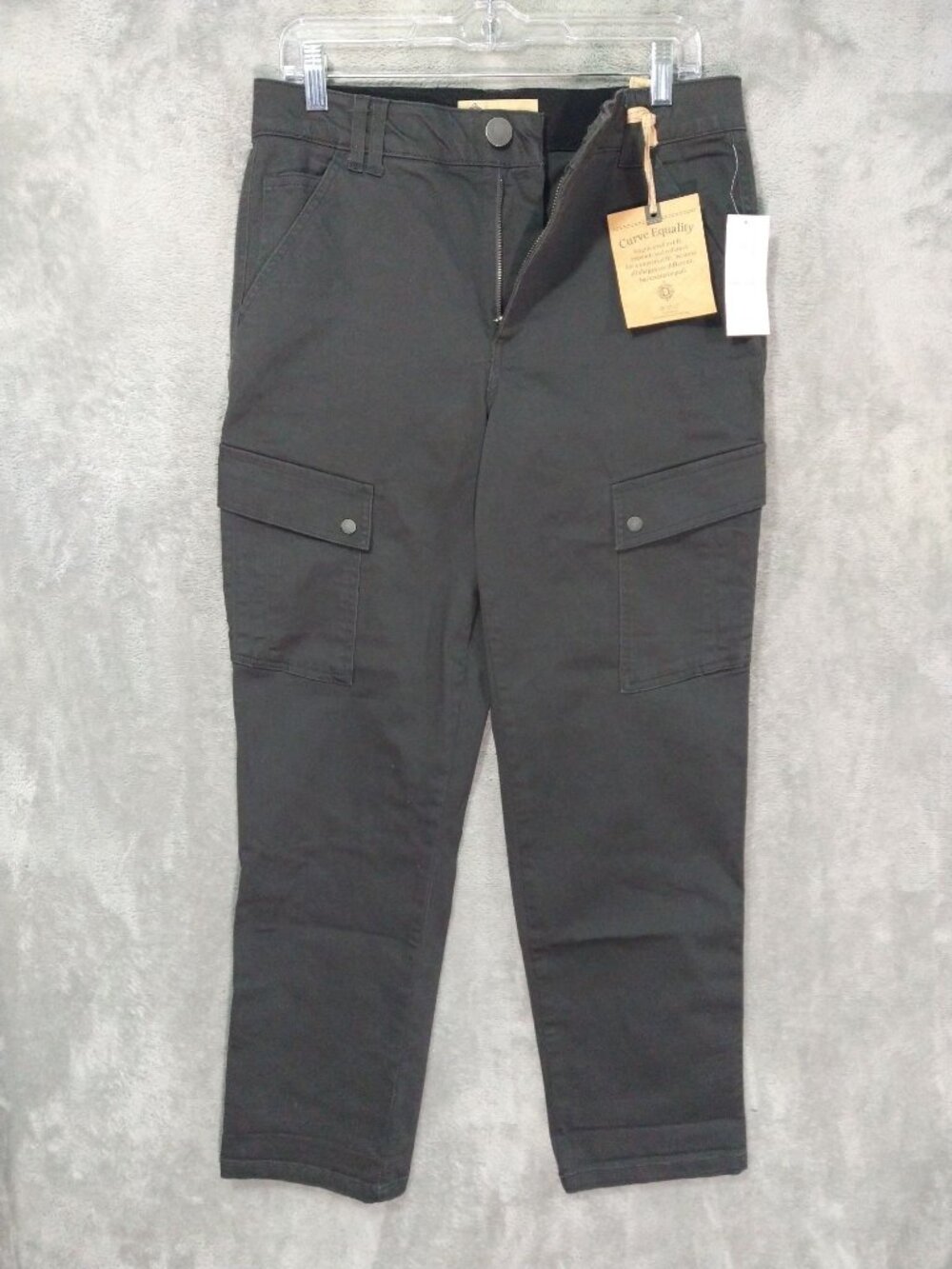 Democracy Pants Womens 10 Gray Cargo Ab Technology Booty Lift Stretch